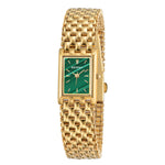 2166L-gold watch with green dial