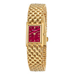 2166L-gold watch with red dial