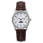 2190L-B with white dial and brown leather band