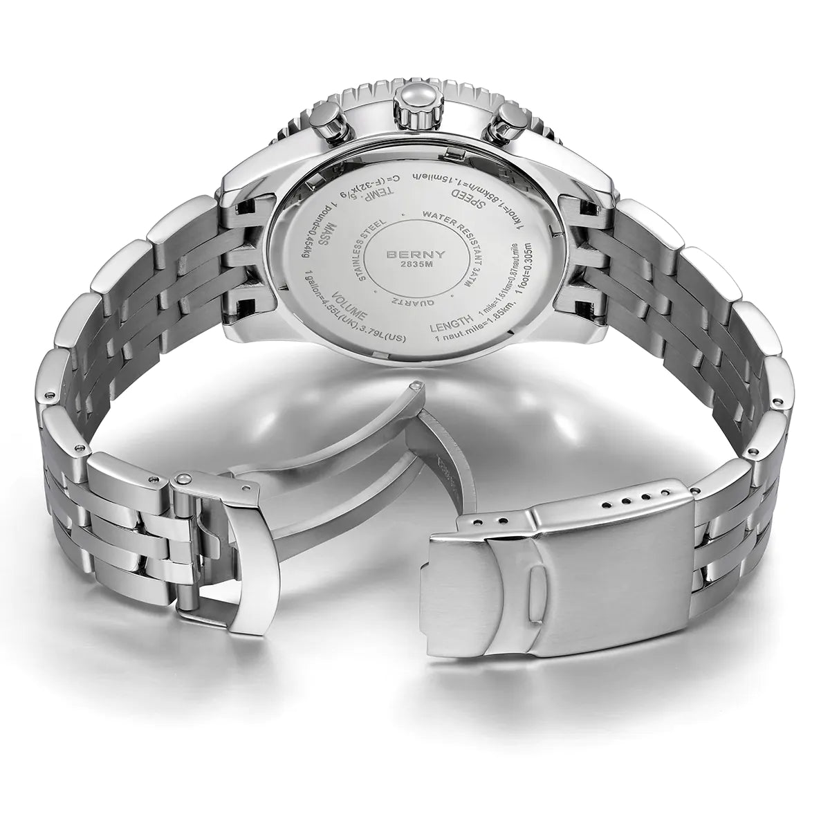 Stainless steel case and strap，stylish and durable，suitable for various occasions.