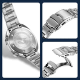 stainless steel case and strap with double press folding clasp