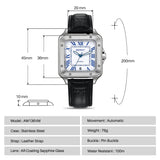 BERNY-Men Automatic Tank Dress Watch- Interchangeable Bezel-AM136VM