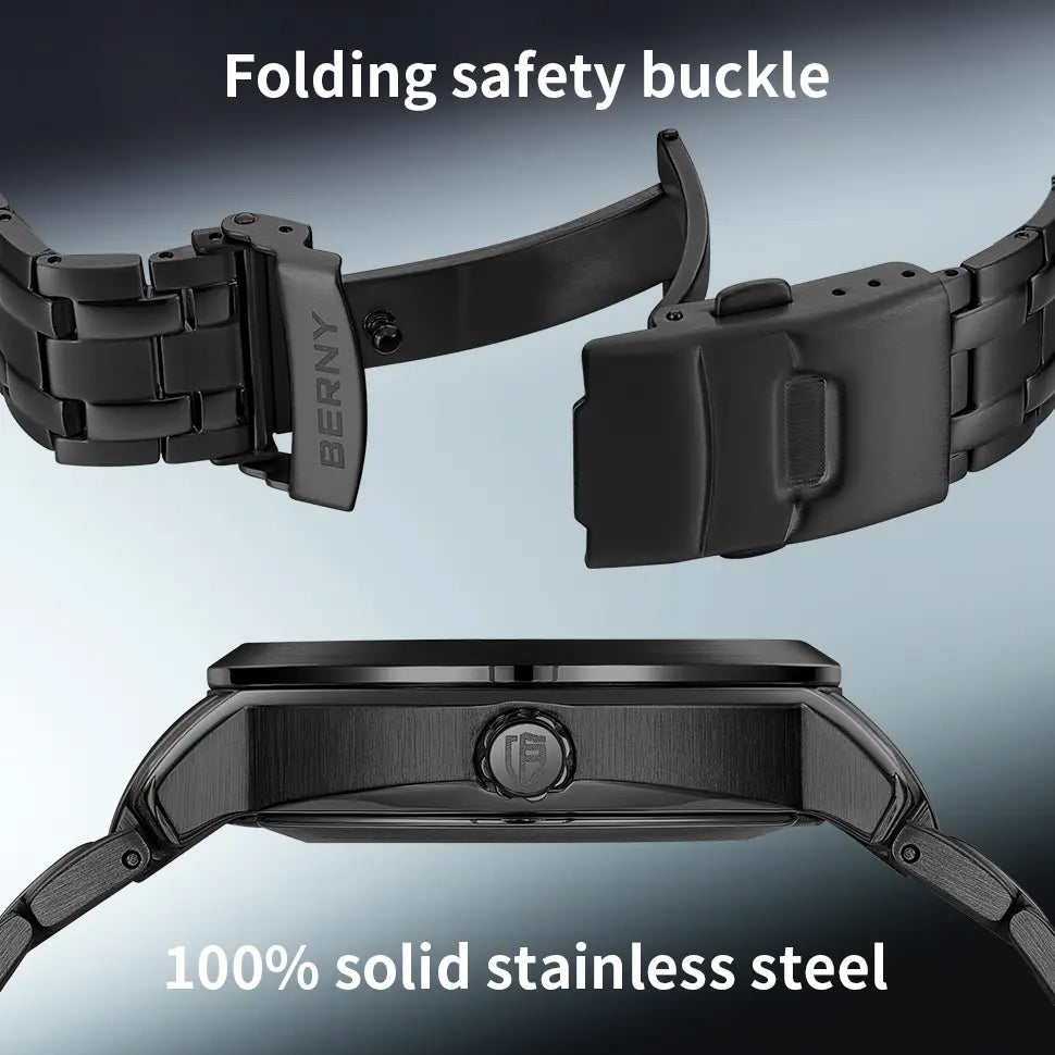 folding safety buckle; solid stainless steel 