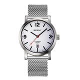 AM038MS-B with white dial and adjustable metal strap