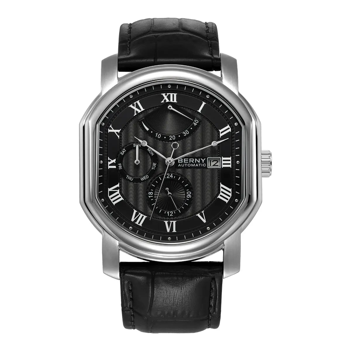 AM050M-A with black genuine leather strap