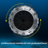 unidirectional rotating 60-min graduated bezel