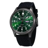 AM127M-GRN with green sunray finished dial and day-date window display