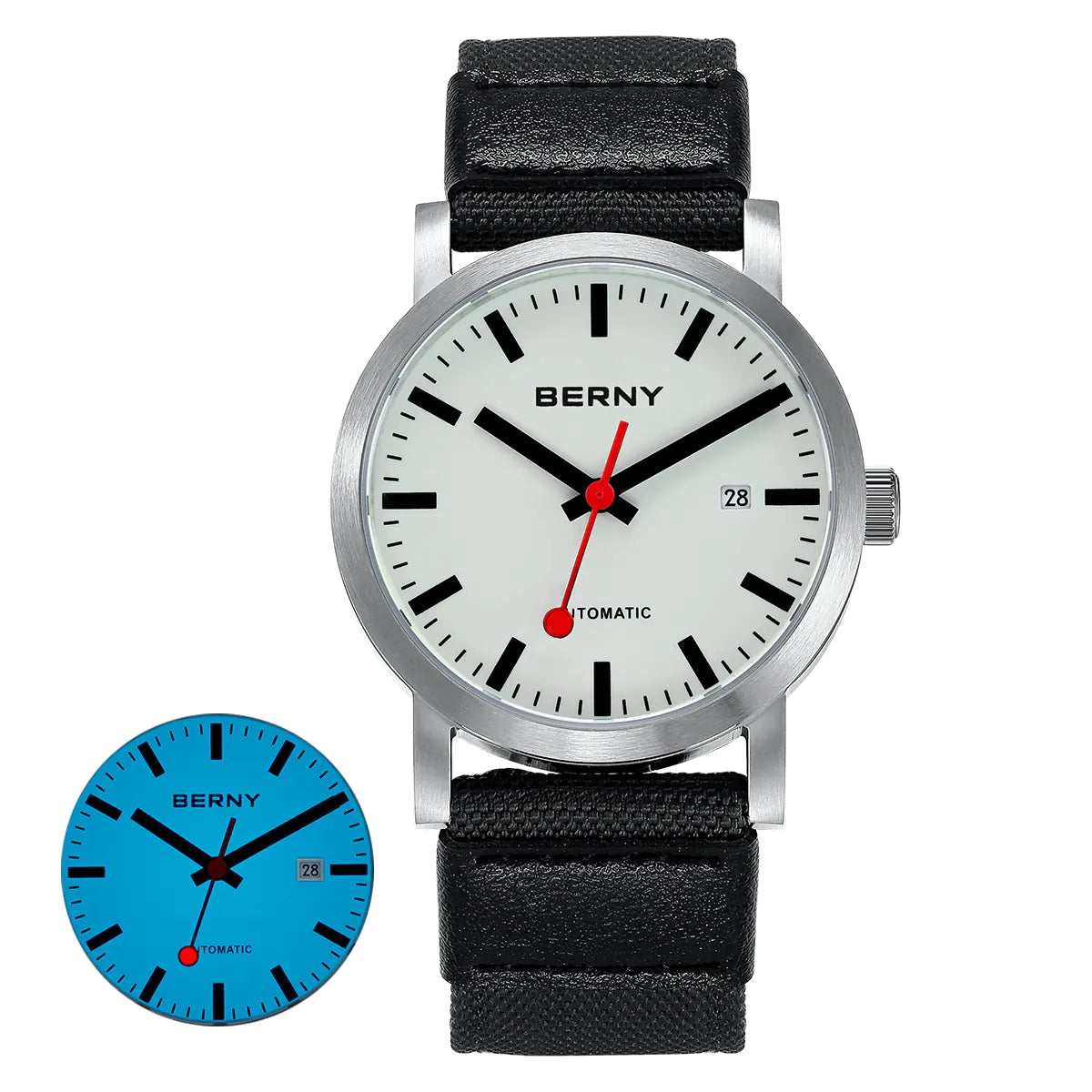 BERNY-Men Automatic Full-Lume Railroad Watch V3-AM138M-L