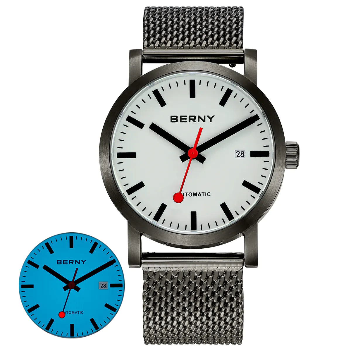 BERNY-Men Automatic Full-Lume Railroad Watch V3-AM138M-L