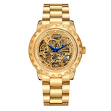 BERNY-Men Automatic Skeleton Gold Watch-AM7018M