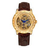 BERNY-Men Automatic Skeleton Gold Watch-AM7018M