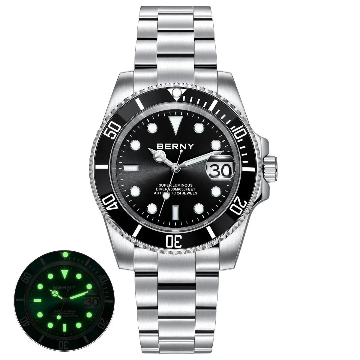 BERNY-Men Automatic Diver Watch-AM126M