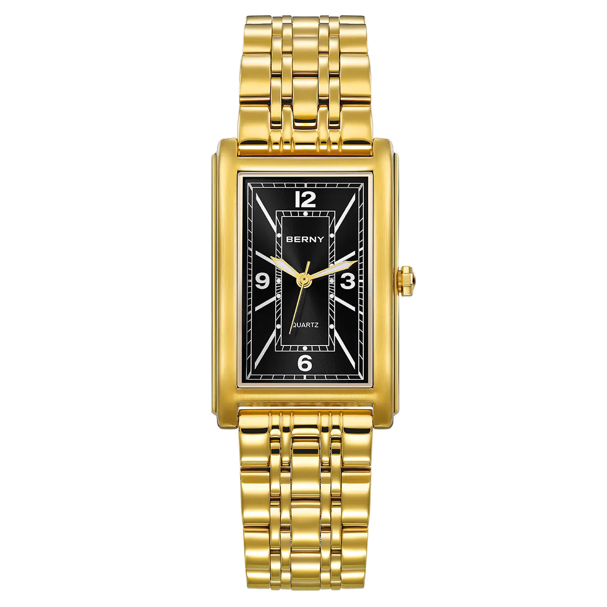 BERNY-Men Quartz Square Gold Watch-2934