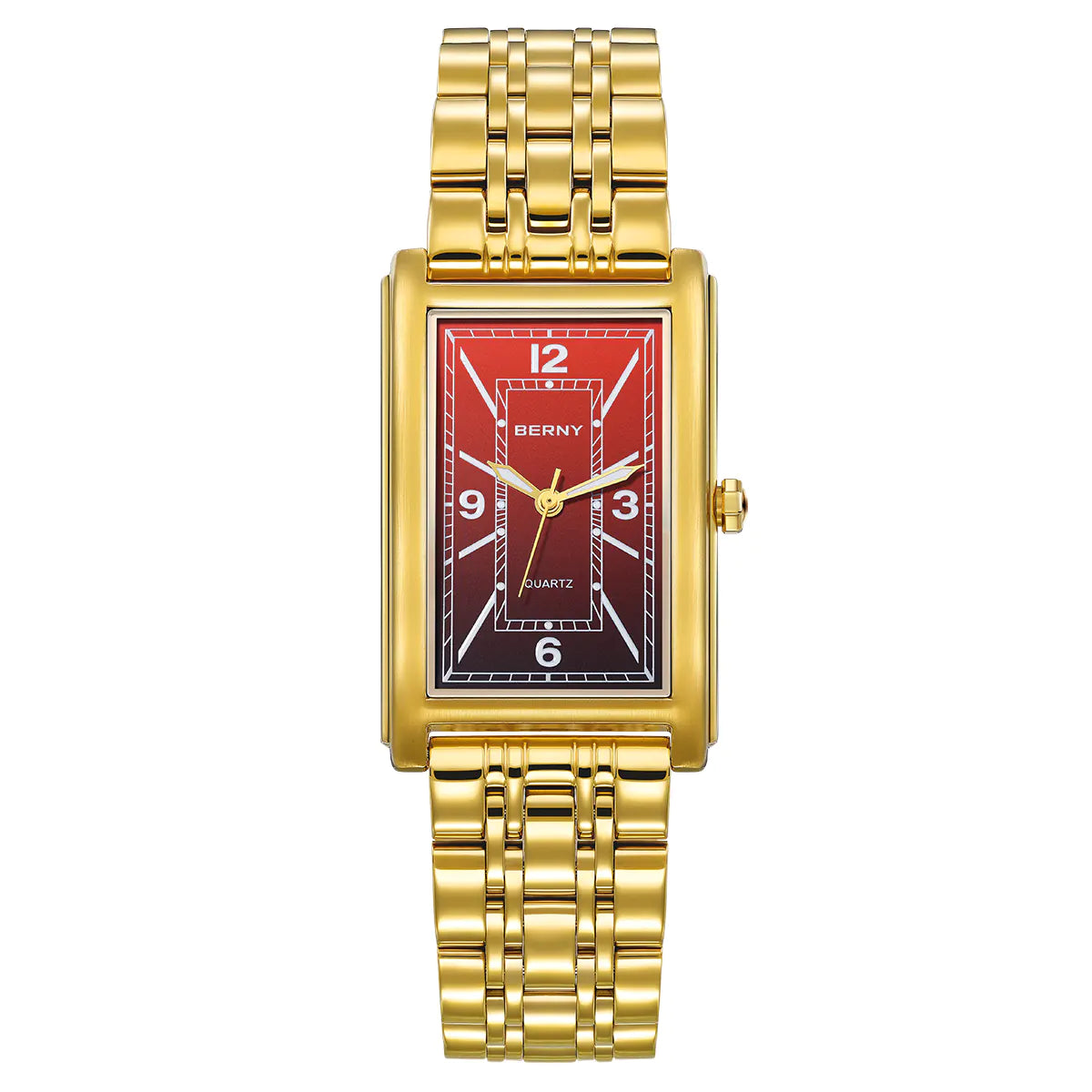 BERNY-Men Quartz Square Gold Watch-2934