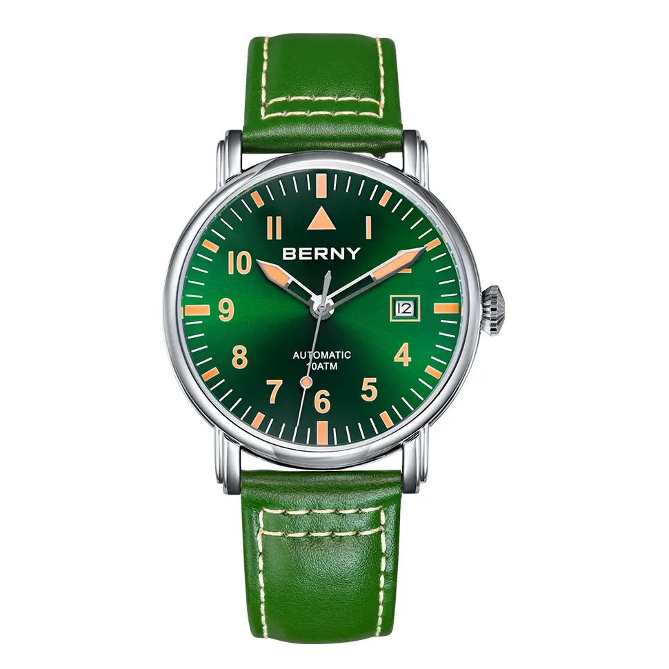 AM129M-GRN with green sunray finish dial