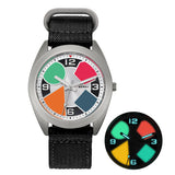 titanium dress watch(canvas strap) with white dial and colorful luminous