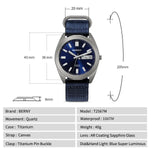 BERNY-Men Quartz Titanium Dress Watch-T2567M