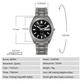 BERNY-Men Quartz Titanium Dress Watch-T2567MS
